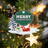 Clan Arbuthnot Ancient "Merry Christmas" Tartan Acrylic Ornament SP39 Arbuthnot Ancient Tartan Tartan Christmas